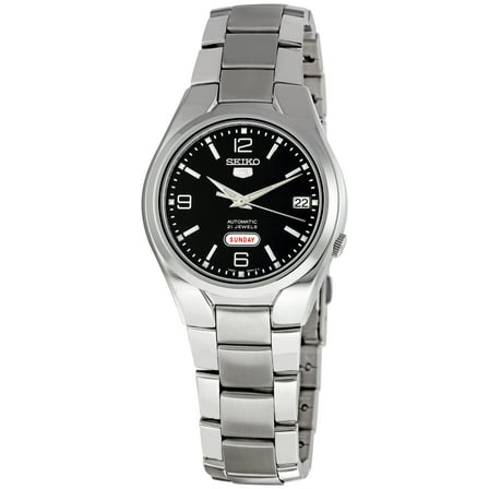 Seiko 5 Black Dial Stainless Steel Men's Watch SNK623