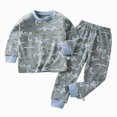 thumbnail image 3 of NOLDARES Kids Toddler Boy Pajamas Pj Set Long Sleeve Snug Fit Soft & Cozy Sleepwear Loungewear 2-Pack 6-12 Months 12-24 Months 2t 3t 4t 5t 6t 7t 8t 9t Children,Grey,0-3 M, 3 of 9
