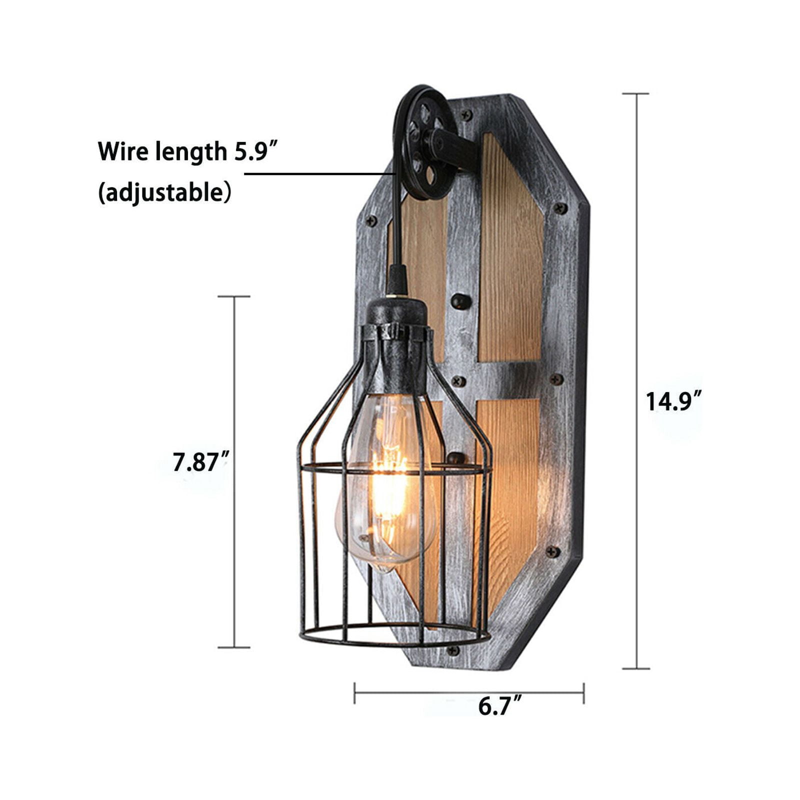 Industrial Wall Sconce Light Retro Antique Vintage Rustic Lantern Lamp Fixture