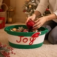 thumbnail image 6 of Christmas Baskets for Gifts Empty to Fill-- Cotton Rope Storage Basket with Handle, 11" × 5" Embroidered Joy Storage Bin, for Gift Hamper Tabletop & Holiday Xmas Home Decor, 6 of 7