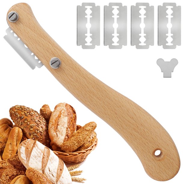 Littleduckling Bread Lame Slashing Tool Stainless Steel Wood Handle Set