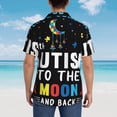 thumbnail image 6 of Balery I Love With Autism To The Moon And Back Print Men's Hawaiian Shirts Short Sleeve Beach Shirt Relaxed Fit Vacation Button Down Shirts-Medium, 6 of 9