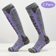 thumbnail image 4 of 2 pares de calcetines de compresión hasta la rodilla, calcetines deportivos térmicos de invierno antideslizantes, cálidos y cómodos, adecuados para esquí, senderismo y snowboard, 4 of 4