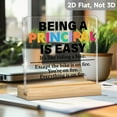 thumbnail image 4 of Principal Appreciation Gift "Being A Principal Is Easy" Humorous Acrylic Desk Sign With Colorful Typography Desktop Decoration For School Office Teacher Thank You Gift Principal Thank You Gifts, 4 of 7