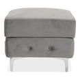 thumbnail image 3 of Furniture of America Marti Transitional Fabric Tufted Ottoman in Gray, 3 of 5
