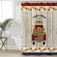 thumbnail image 3 of Red Truck Shower Curtain Waterproof Polyester Fabric,Retro Red Truck with Farm Fresh Sunflower USA Flag Blue Red72x84inch Curtain Decor Sets with Hooks for Bathroom Showers and Bathtubs, 3 of 6