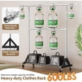thumbnail image 5 of Luxspire Heavy Duty Clothes Rack Load 600 LBS, Double Rod Clothing Rack, Rolling Garment Racks with Lockable Wheels, Shelves, Adjustable Laundry Hanging Racks for Clothes, 5 of 9