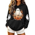 thumbnail image 3 of Women's Halloween Pullover Hoodies Oversized Funny Cute Print Sweatshirt with Pocket Lightweight Casual Long Sleeve Tops, 3 of 7