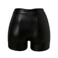 thumbnail image 3 of Prolriy Leather Shorts for Women Casual Summer Drawstring Comfortable Fashion Leather Tight Leisure Outdoor Shorts Womens Shorts Black XXL, 3 of 9
