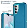thumbnail image 3 of I-HONVA For Samsung Galaxy S25/S24 Case Compatible with MagSafe,3-Layer Military Grade Drop Protection Anti-Slip Rugged Shockproof Dustproof Protection 6.2 inch Phone Case,Turquoise, 3 of 7