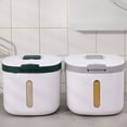 thumbnail image 4 of Bearachild Dispensador de almacenamiento Organizador de despensa impermeable para el hogar Presionar para abrir la tapa es conveniente ABS Almacenamiento y organización del hogar verde, 4 of 6