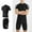 68#Black, variant on JXMVOJ Men's Summer Acrylic Swimsuit Set Short-Sleeved Drying Shirt Five-Point Pants - High Elastic, Breathable, Stylish for Swimming, Fitness, Outdoor, Casual, Daily