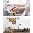 thumbnail image 5 of Beige Red Strawberry Kitchen Dish Towels for Drying Dishes Set of 4, Spring Floral Watercolor Summer Botanical Waffle Weave Microfiber Hand Tea Bathroom Towels Quick Dry & Absorbent Towel 15.7x23.6, 5 of 7