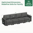 thumbnail image 2 of Modern Minimalist Fabric Sectional Sofa 27'' for Living Room with Storage and Convertible Function, 2 of 8