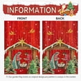 thumbnail image 4 of Xmas Poinsettia Garden Flag Holy Night Nativity Double Side Yard Flags Religious Christma Jesus Nativity Scene Decor House Banner for Winter Happy Holiday Outdoor Yard Decor 12 x 18 Inch, 4 of 8
