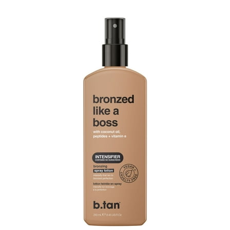 b.tan Sun Tanning Lotion Spray | Bronzed Like a Boss - Brown Outdoor Bronzing Spray Lotion Accelerator, Packed with Coconut Oil, Peptides, & Vitamin E, Austrailian Brand, 8.45 Fl Oz
