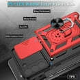 thumbnail image 6 of Compatible with Samsung Galaxy S22 Case,Galaxy S22 Case with HD Screen Protector with Slide Camera Cover, 360°Rotation Ring Kickstand [Military Grade] Case for Galaxy S22, s22 case,Red, 6 of 14