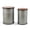 Grey, variant on Rustic End Table Set of 2, Farmhouse Galvanized Metal Barrel Ottoman Storage Stool with Round Wood Lid for Living Room Furniture, Distressed White
