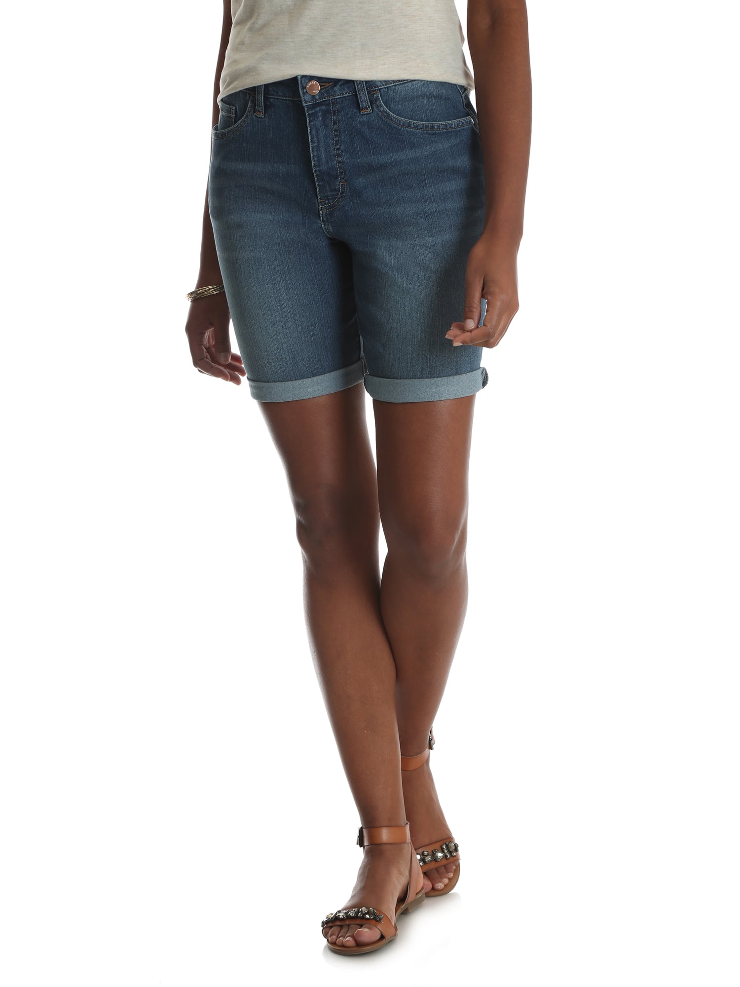 Women's Denim Cuffed Curvy Bermuda Short
