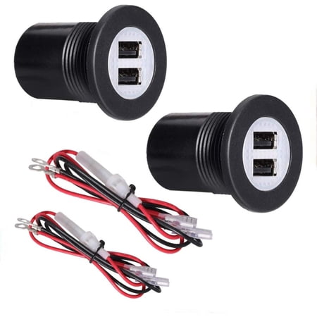 YM1094 Car Truck Boat 12V/24V Waterproof Dual 2 USB Ports Car Charger ...