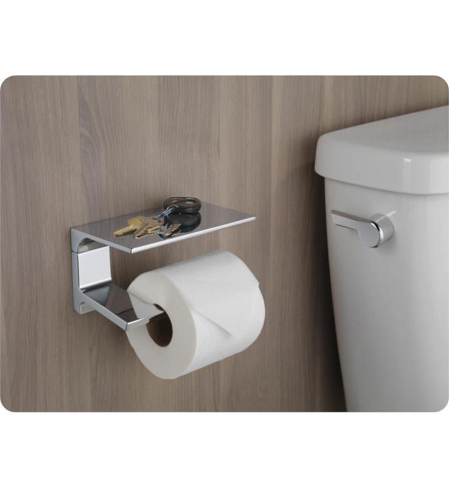Delta Pivotal Tissue Holder with Shelf, Polished Nickel