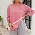 thumbnail image 4 of Post Shoulder Surgery Shirts for Women 3/4 Sleeve Tear Away Side Slit Crewneck Chemo Port Adaptive Clothing, 4 of 5