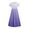 thumbnail image 5 of JUSLIO Girls Gradient Dress with Pockets Crew Neck Short Sleeve Casual Dresses Size 11 Y, 5 of 5