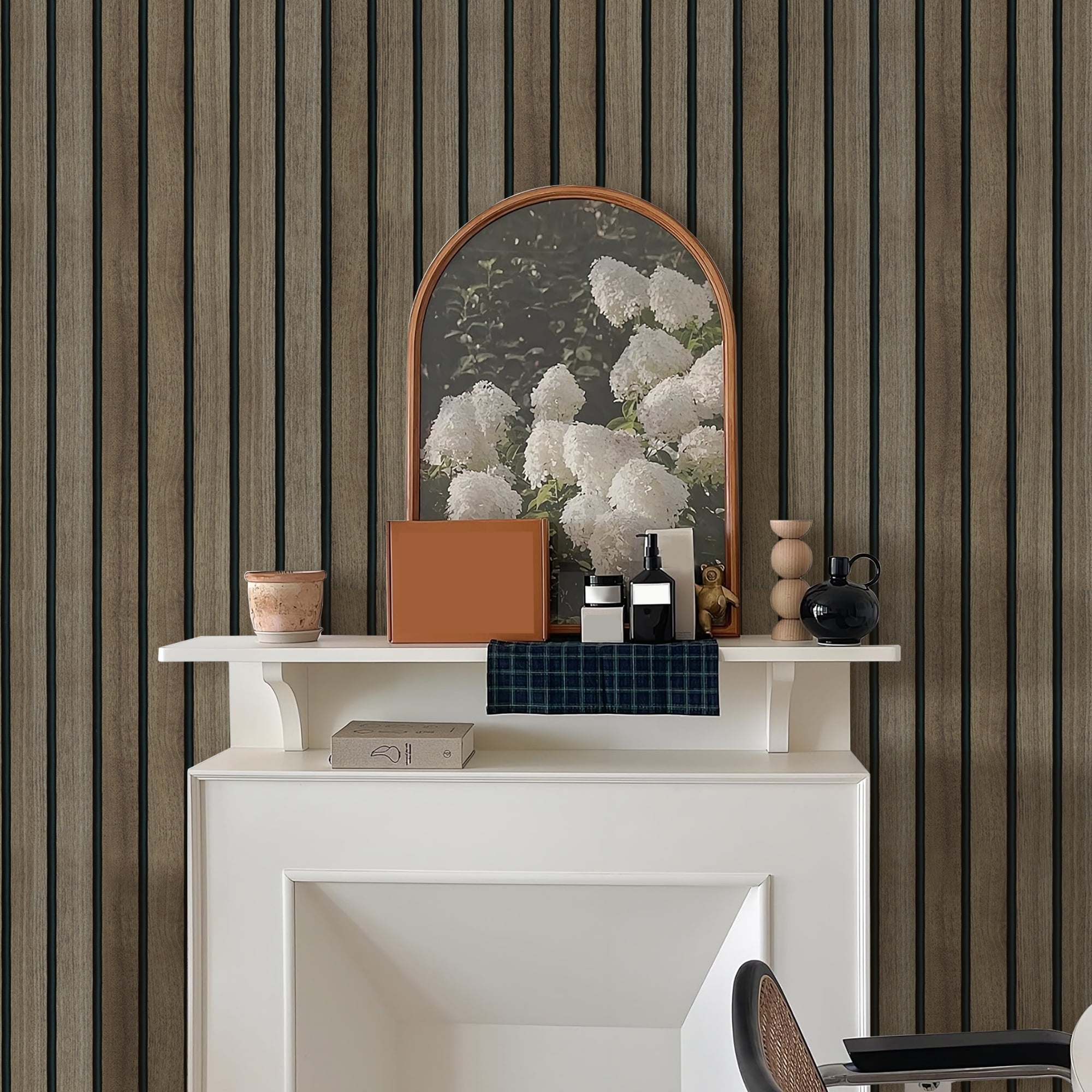 Abyssaly Wood Peel and Stick Wallpaper 17.3"×118" Self Adhesive Removable Contact Paper Home Decor Wall Covering Old Furniture Renovation