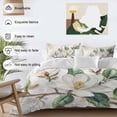 thumbnail image 3 of 3 Piece Flowers Leaves Duvet Cover Set Queen Size,Microfiber Comforter/Quilt Cover with Corner Ties and 2 Pillowcases,Farmhouse White Botanical Magnolia Retro All Season Bedding with Zipper Closure, 3 of 8