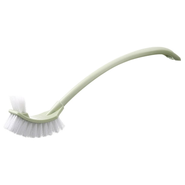 Cepillo para inodoro con soporte 2 en 1, cepillo de goma, cepillo ranurado para limpieza profunda, limpiador de inodoro de plástico para ranuras y bordes de la taza, cepillo para fregar lavabo y