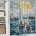 thumbnail image 6 of PRATYUS Sailboats Ocean Lighthouse Modern Waterproof Shower Curtain Set with Hooks and Various Sizes for Country Cottage & Farmhouse Bathroom Decor 100% Polyester Fiber Chic Bathroom Decor 36x72, 6 of 7