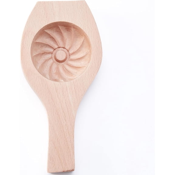 ABCISI Wooden Bao Bun Maker | Traditional Baozi Maker Machine for Handmade Steamed Buns, Dumplings, and Pastry Molds | Natural Wooden Bao Mould with Carved Pattern for Perfect Dough Shaping