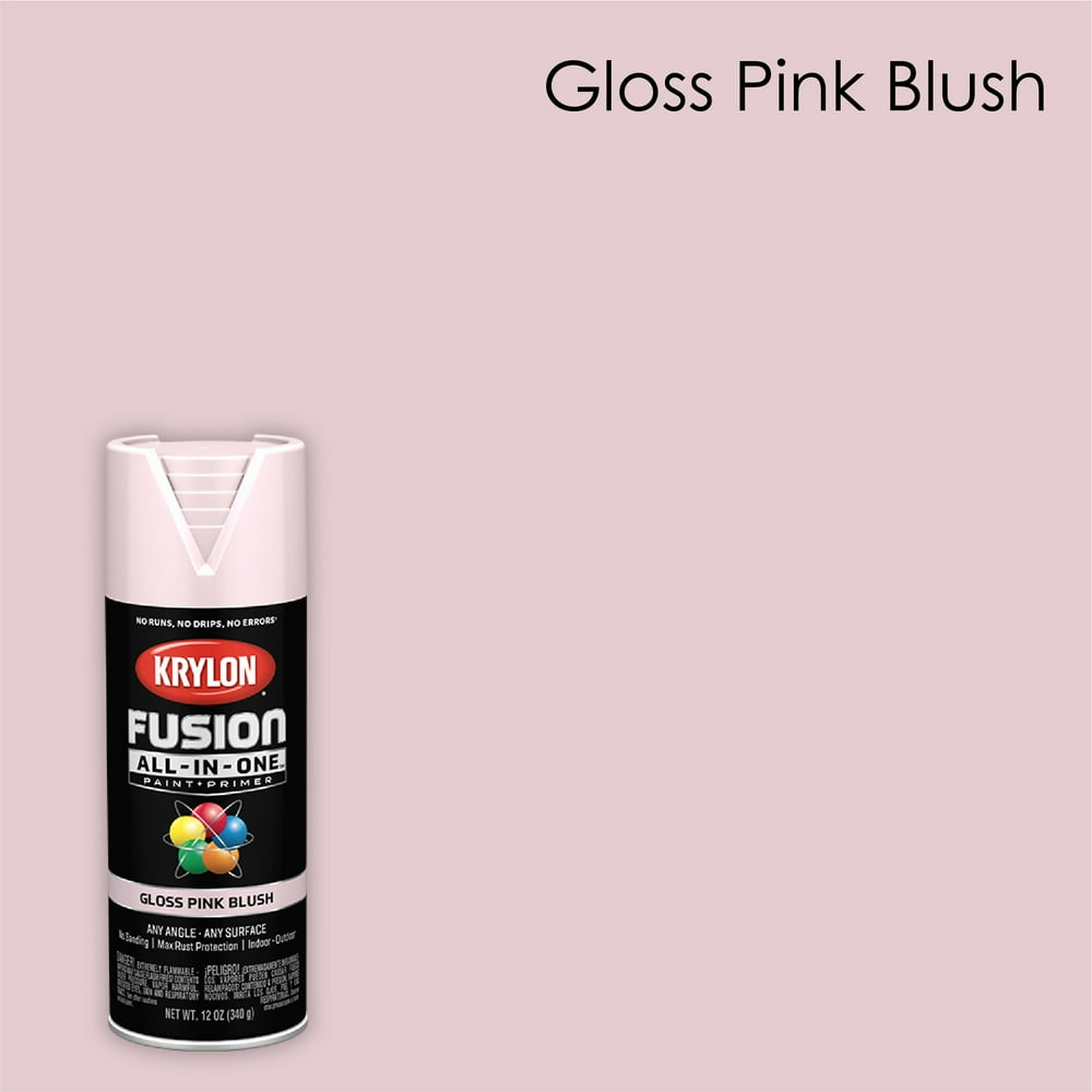 Krylon Fusion AllInOne Spray Paint, Gloss, Pink Blush, 12 oz.