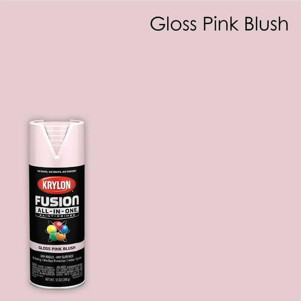 Krylon Fusion AllInOne Spray Paint, Gloss, Pink Blush, 12 oz
