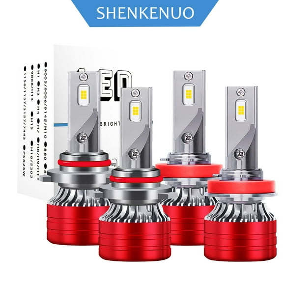 LED Headlight Bulbs Conversion Kit 9005 H11 High Low Beam Bright White 6000K