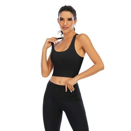 Women s Medium Support Cross Back Wirefree Removable Cups Yoga Sport Bra Fitness Sports Yoga Bras  Rose Purple  S