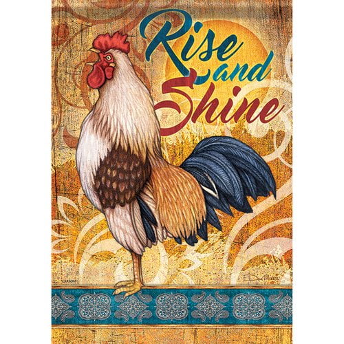 Carson Home Accents Morning Rooster 2-Sided Polyester Garden Flag by Carson