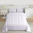 thumbnail image 2 of Homewish Purple Plaid Bedding Comforter Set, Geometric Buffalo Grid Twin Comforter Sets, Cute Checkered Bedding Set, Ultra Soft Home Decor, 2 of 8