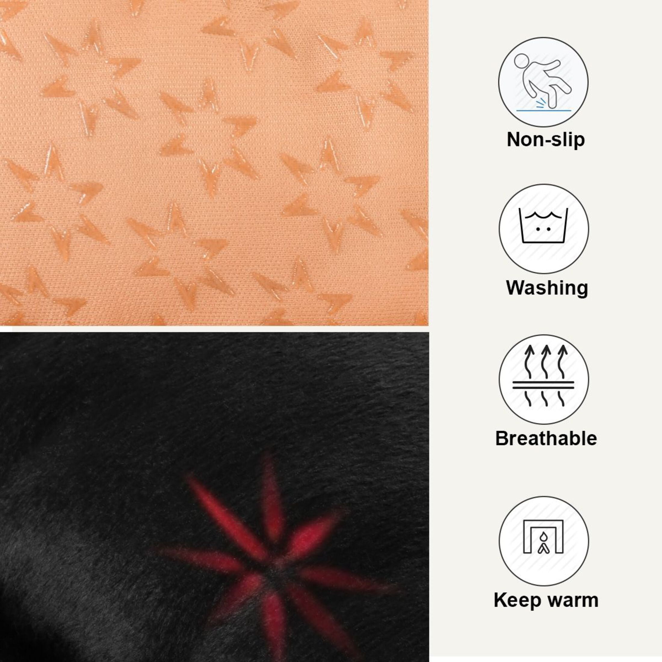 Cozy Mat Pet Bed Indoor Outdoor Warm Soft For Cat Dog Puppy(S/M) Star Shapes Pattern
