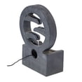 thumbnail image 6 of 26.77" H Circular Polyresin Outdoor Water Fountain with LED Light,Freestanding Modern Cascading Water Feature for Patio Garden Backyard Decorm,Gray, 6 of 8