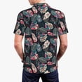 thumbnail image 5 of Xecao Colorful Tropical Leaves for Mens' Casual Short Sleeve Button-Down Polo Shirts for a Classic Golf Look, 5 of 9