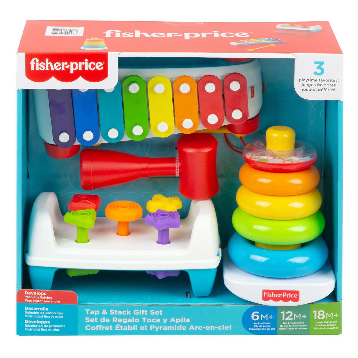 Baby Fisher-Price Classic Infant Trio Rock-a-Stack Xylophone First Blocks 