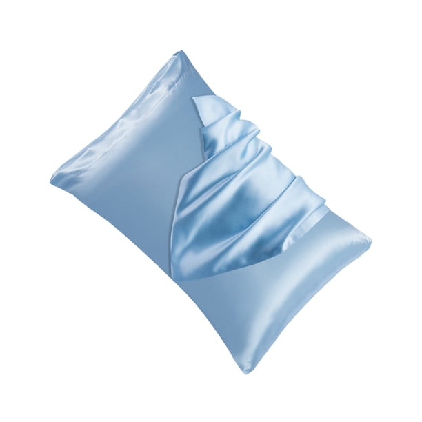 Toystoory Funda de almohada de satén sedoso de 2 piezas para una experiencia de sueño reparador y lujosa, antiestática, de fácil cuidado Juegos de cama cielo azul