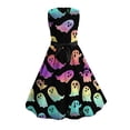 thumbnail image 6 of Yertdoel Girls Dresses Kids Halloween Print Sleeveless Back Zipper Stylish Dress Casual Cozy Cute Party Dress with Belt, 4-14 Years, 6 of 10