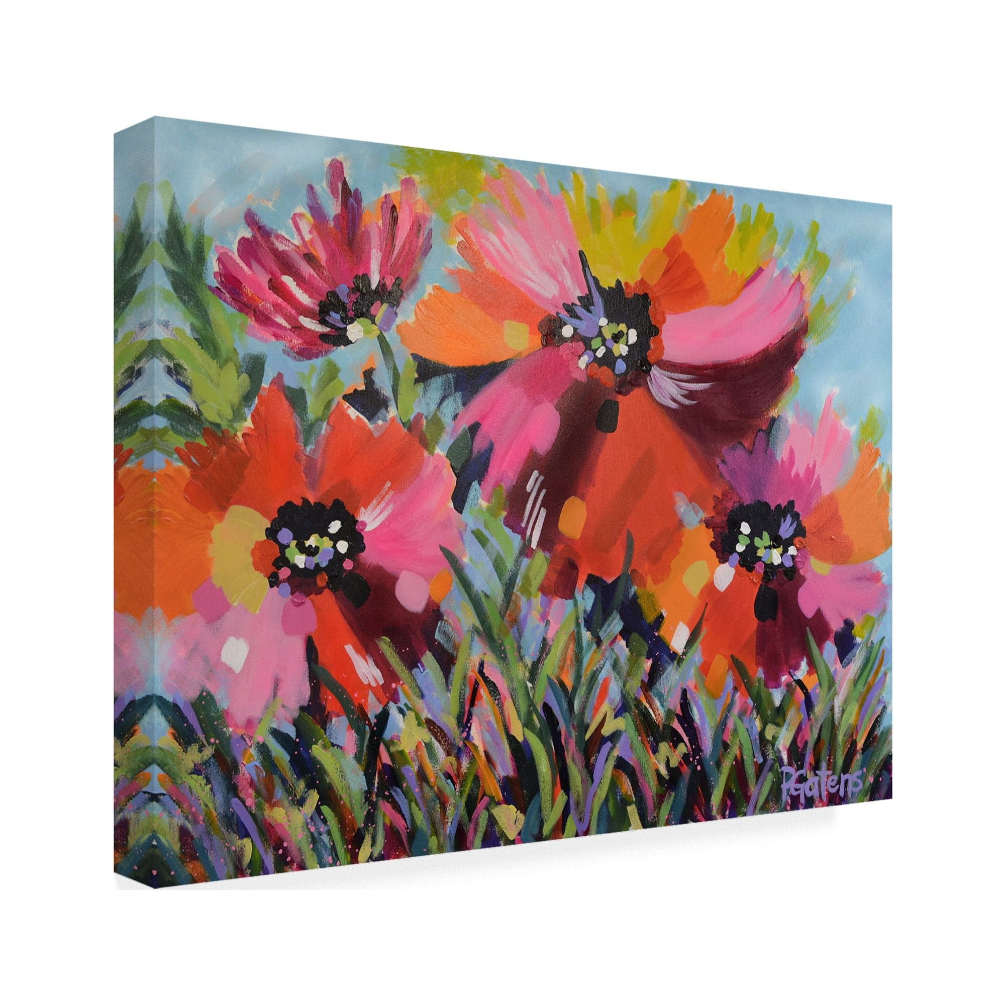 Trademark Fine Art 'Red Poppy Field' Canvas Art by Pamela Gaten