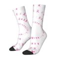 thumbnail image 2 of Uemuo Breast Cancer Awareness (4) Pattern Women's Crew Socks, Soft Durable Breathable Moisture-Wicking with Odor Control Cotton socks, 2 of 9