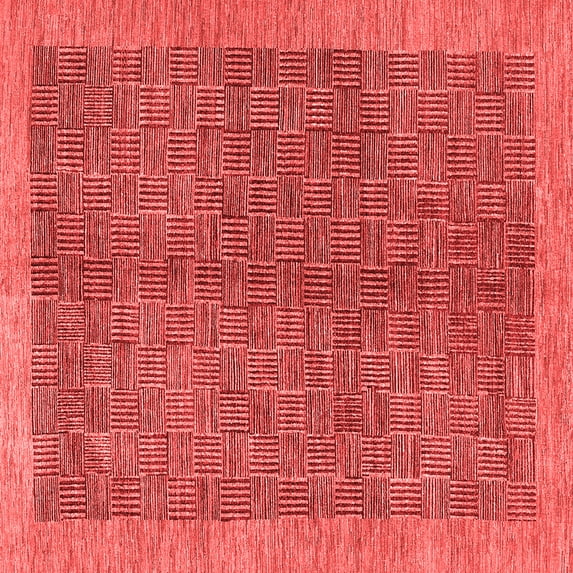 Ahgly Company Indoor Square Abstract Red Contemporary Area Rugs, 8' Square