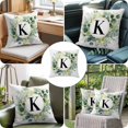 thumbnail image 6 of Letter K Throw Pillow Cover Alphabet Green Eucalyptus Leaves Plant Simple Cotton Linen Cushion Cover Throw Pillow Case with Invisible Zipper for Couch Sofa Bed Chair Car 26x26 Inch, 6 of 9