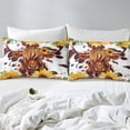 thumbnail image 5 of Highland Cow Sunflower Bedding Set King Adult Cow Print Duvet Cover Cowhide Cow Print Comforter Cover Wild Animal Bed Sets Western Decor Farmhouse Bull Cattle Bedspread Cover Bedroom Decor, 5 of 6