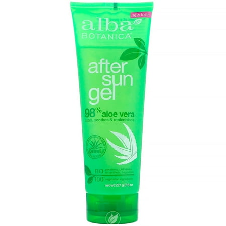 (3 Pack) Alba Botanica After Sun Gel 98% Aloe Vera 8 Ounce